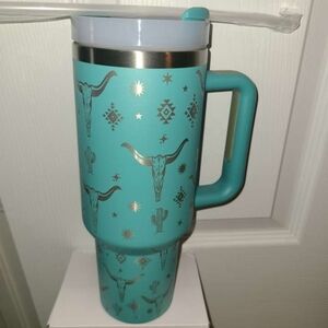 Turquoise Western Travel Mug